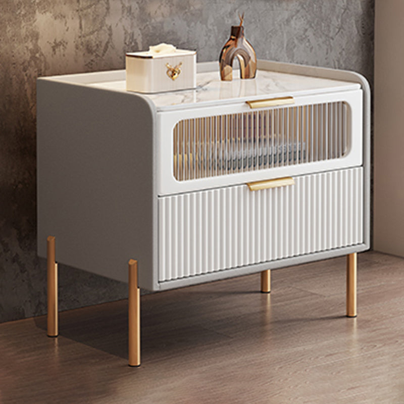 Comodini del letto glam del cabinetto del comodino in pietra con 2 cassetti