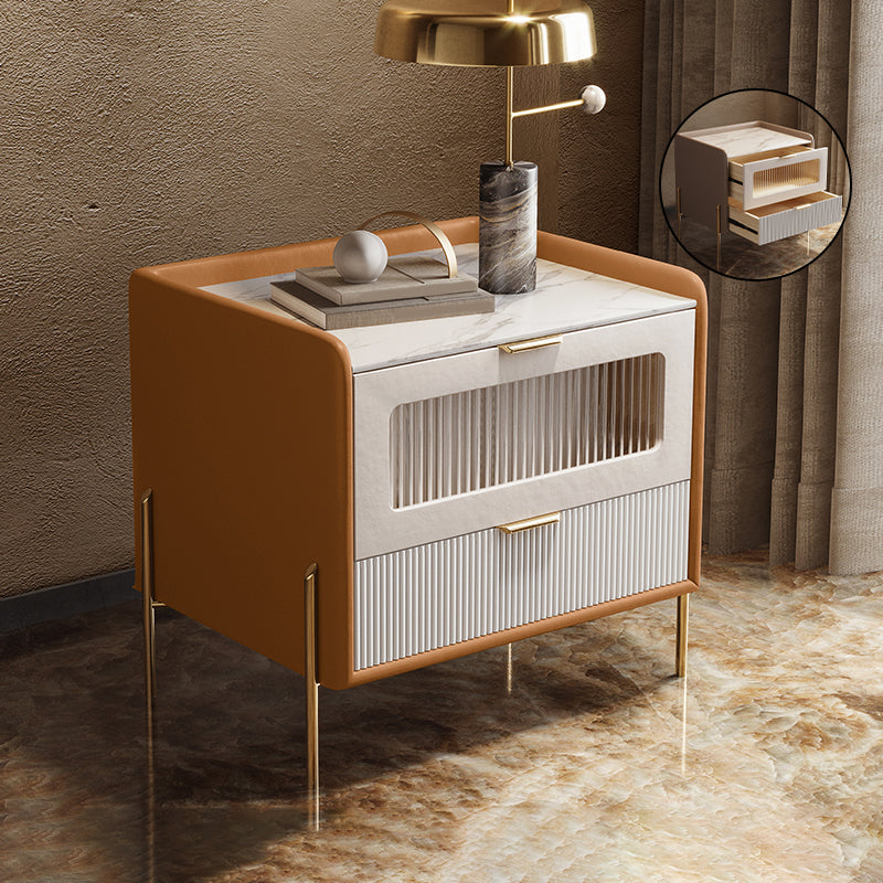 Comodini del letto glam del cabinetto del comodino in pietra con 2 cassetti