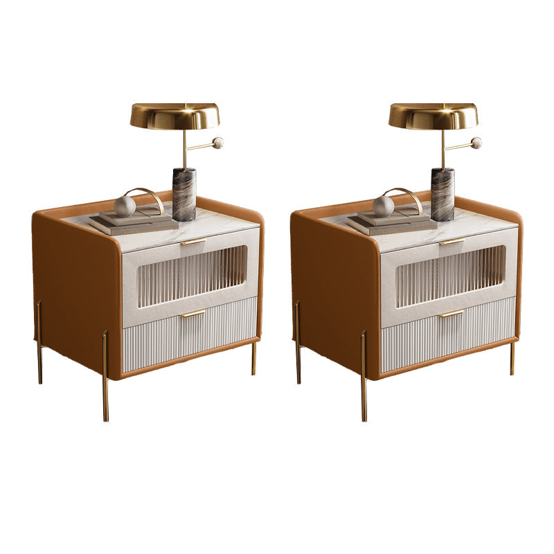 Comodini del letto glam del cabinetto del comodino in pietra con 2 cassetti