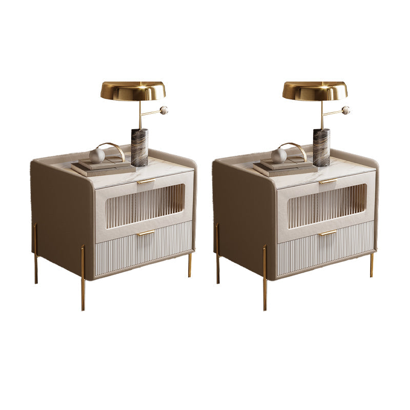 Comodini del letto glam del cabinetto del comodino in pietra con 2 cassetti