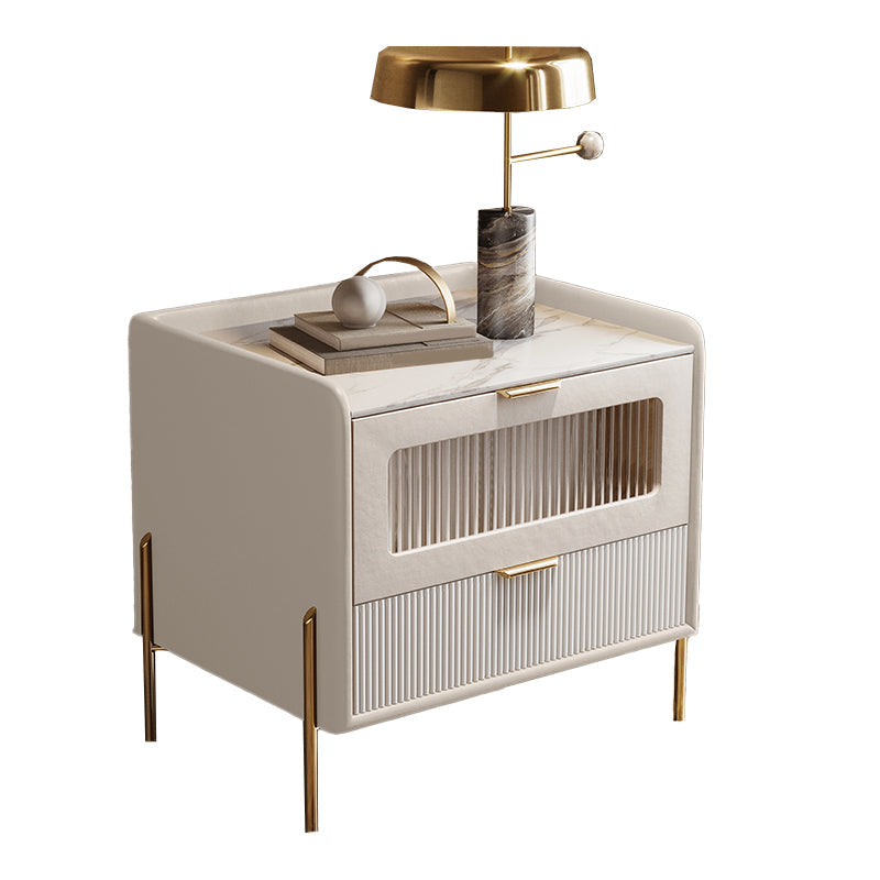 Comodini del letto glam del cabinetto del comodino in pietra con 2 cassetti