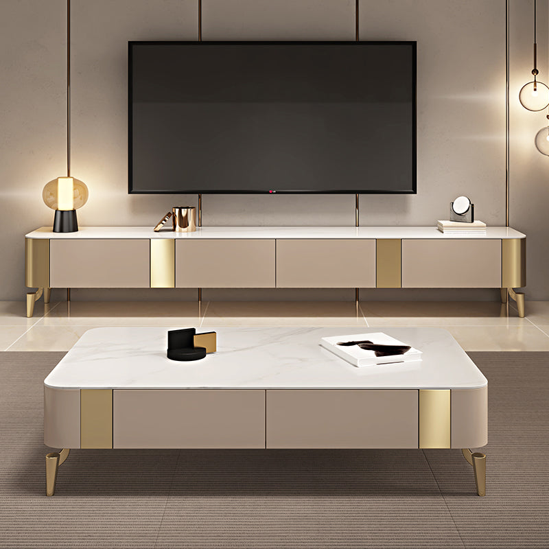 Glam TV Stand Console Stone Brown Media Console with Drawers Clearhalo 'furn' 'furn_tv_stands_entertainment_centers' 'Furniture' 'Living Room Furniture' 'TV Stands & Entertainment Centers' 'TV Stands & Media Storage Furniture' 'tv_stands_entertainment_centers' 7184664