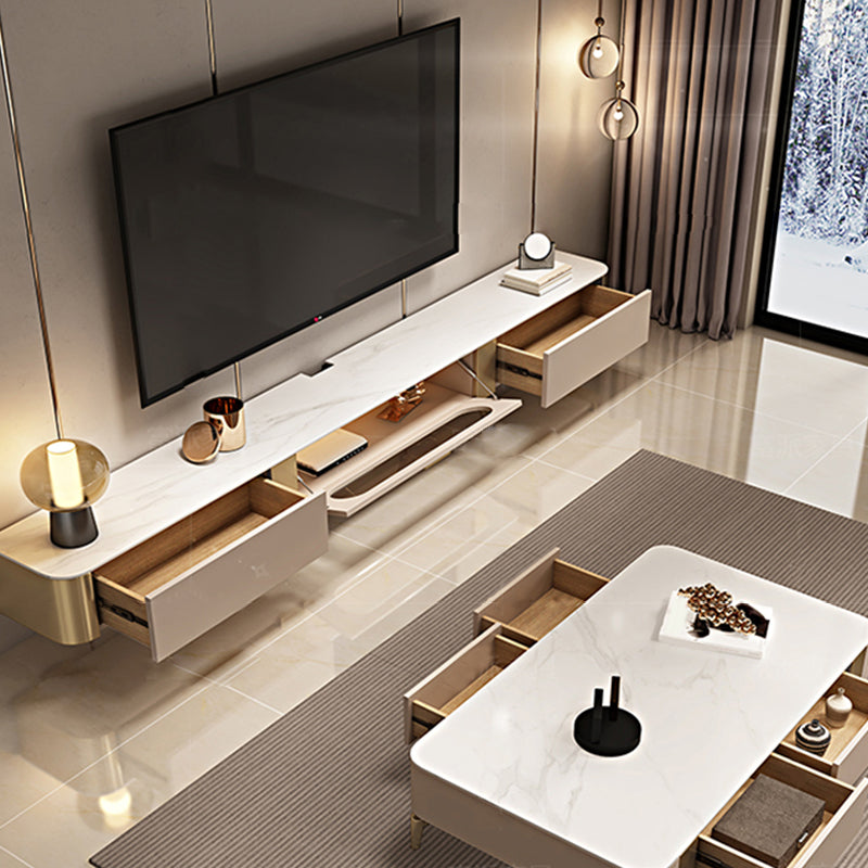 Glam TV Stand Console Stone Brown Media Console with Drawers Clearhalo 'furn' 'furn_tv_stands_entertainment_centers' 'Furniture' 'Living Room Furniture' 'TV Stands & Entertainment Centers' 'TV Stands & Media Storage Furniture' 'tv_stands_entertainment_centers' 7184669