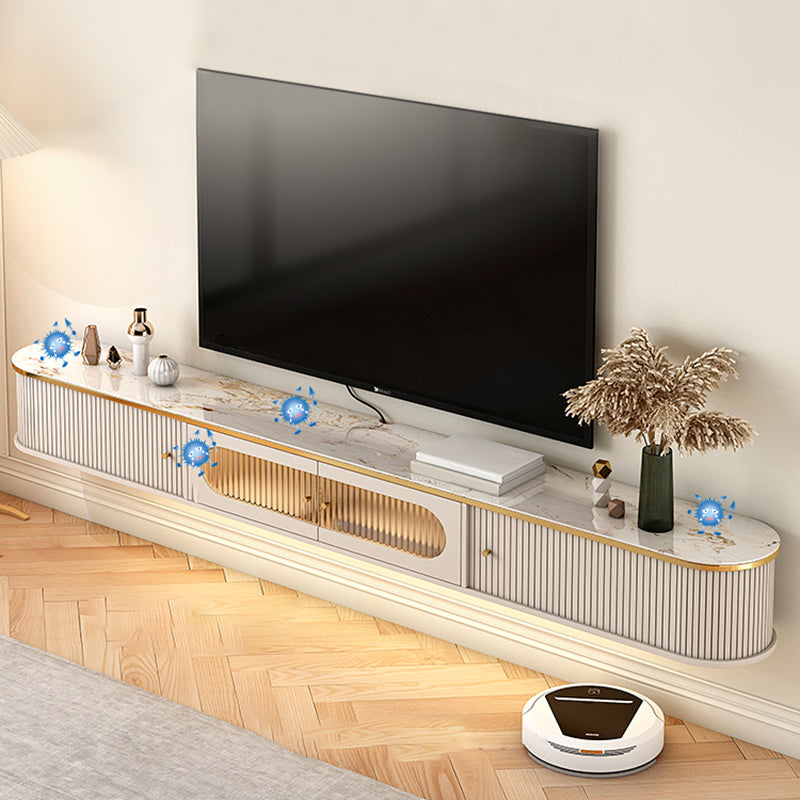 Glam TV Media Console Stone TV Stand Console for Living Room Clearhalo 'furn' 'furn_tv_stands_entertainment_centers' 'Furniture' 'Living Room Furniture' 'TV Stands & Entertainment Centers' 'TV Stands & Media Storage Furniture' 'tv_stands_entertainment_centers' 7184686