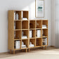 Modern Style Open Back Bookshelf Solid Wood Bookcase with Shelves