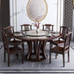 Gray Stone Top Dinette Table with Wooden Base Brown Round Home Dining Table