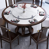 Gray Stone Top Dinette Table with Wooden Base Brown Round Home Dining Table