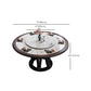 Gray Stone Top Dinette Table with Wooden Base Brown Round Home Dining Table