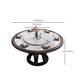 Gray Stone Top Dinette Table with Wooden Base Brown Round Home Dining Table