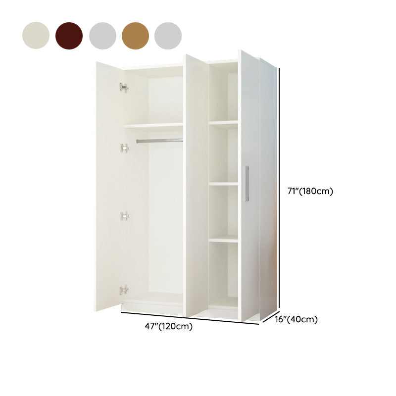 Contemporary Style Wardrobe Closet Wood Combination Armoire for Bedroom