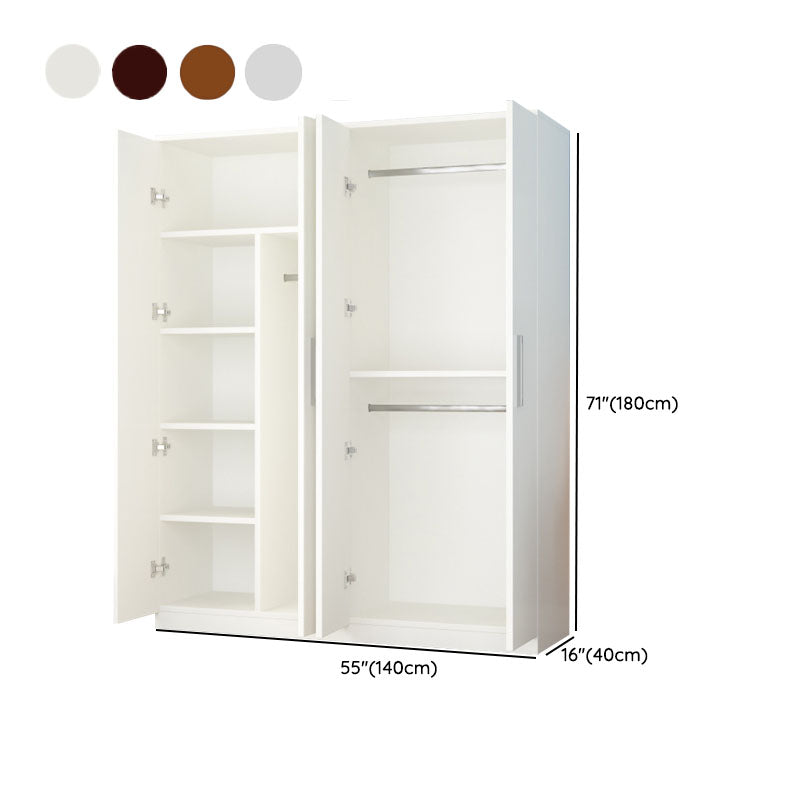 Contemporary Style Wardrobe Closet Wood Combination Armoire for Bedroom