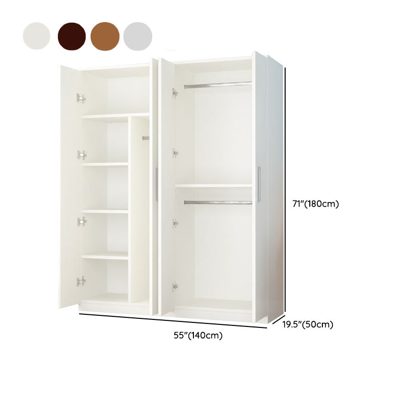 Contemporary Style Wardrobe Closet Wood Combination Armoire for Bedroom