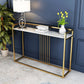 Glam Accent Table Marble Top Golden Sofa Console Table for Hall 47"L x 14"W x 31"H Clearhalo 'Console Tables' 'console_tables' 'Entry & Mudroom Furniture' 'furn' 'furn_console_tables' 'Furniture' 7185163