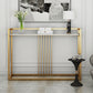Glam Accent Table Marble Top Golden Sofa Console Table for Hall Clearhalo 'Console Tables' 'console_tables' 'Entry & Mudroom Furniture' 'furn' 'furn_console_tables' 'Furniture' 7185172