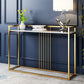 Glam Accent Table Marble Top Golden Sofa Console Table for Hall Clearhalo 'Console Tables' 'console_tables' 'Entry & Mudroom Furniture' 'furn' 'furn_console_tables' 'Furniture' 7185173