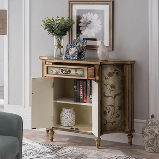 Mid Century Modern Wooden Console Table Half Moon Console Sofa Table for Hall