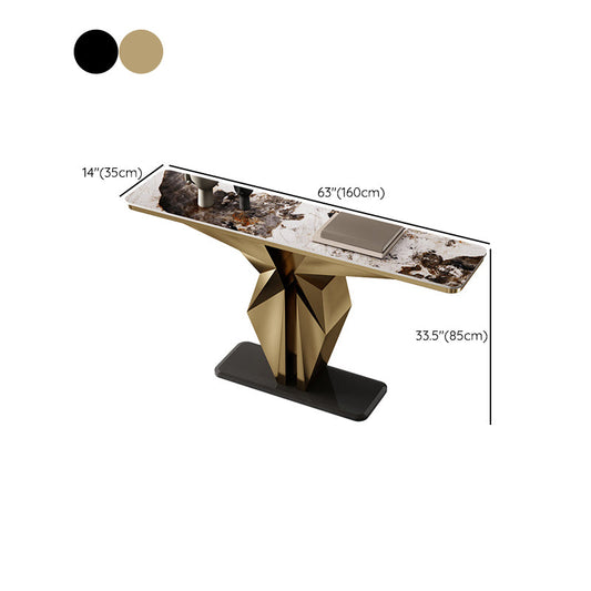 Glam Metal Console Table Rectangle Console Sofa Table for Hall Clearhalo 'Console Tables' 'console_tables' 'Entry & Mudroom Furniture' 'furn' 'furn_console_tables' 'Furniture' 7185272