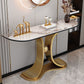 Tavolo console glam a mezza luna di divano console in pietra per hall