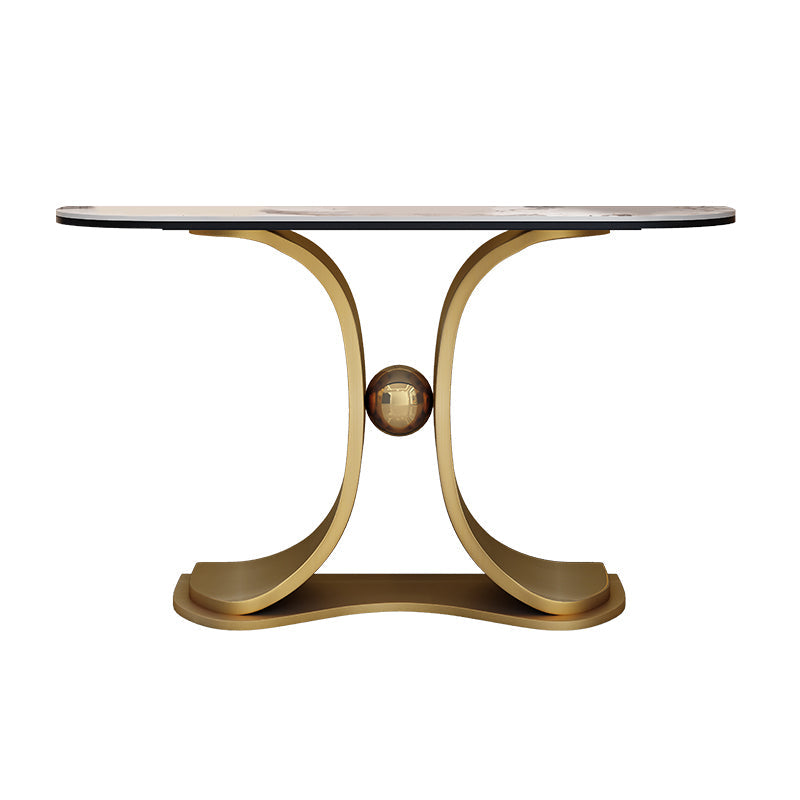 Tavolo console glam a mezza luna di divano console in pietra per hall