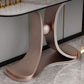 Tavolo console glam a mezza luna di divano console in pietra per hall