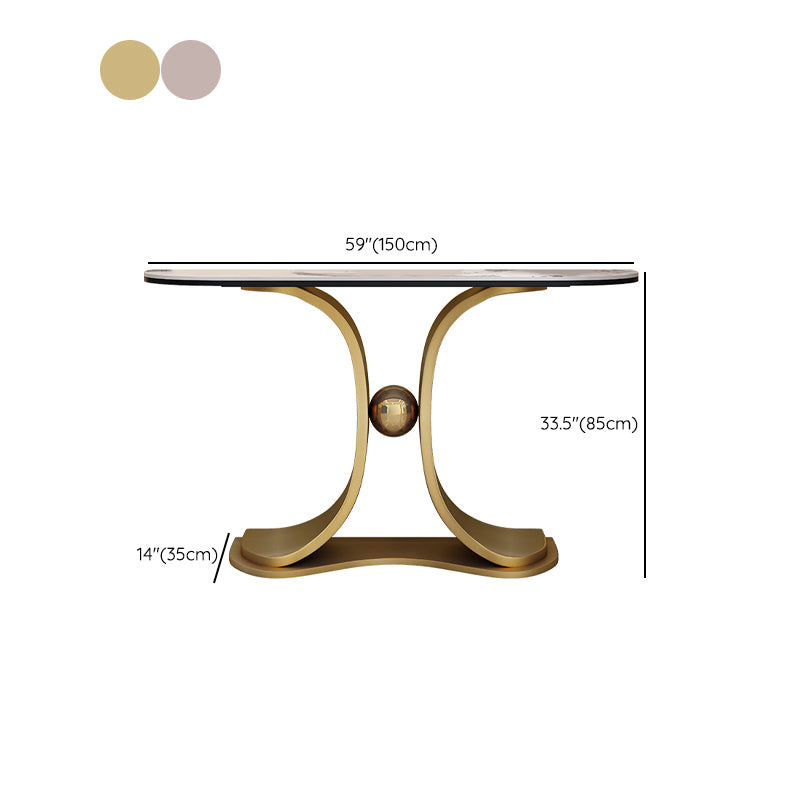 Tavolo console glam a mezza luna di divano console in pietra per hall