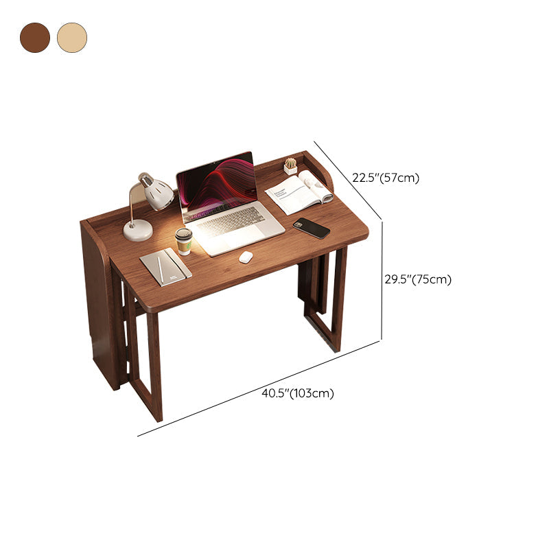 Contemporary Rubber Wood Writing Desk Folding Sled Base Office Desk Clearhalo 'furn' 'furn_office_desk' 'Furniture' 'Office Desks' 'Office Furniture' 'office_desk' 7185566