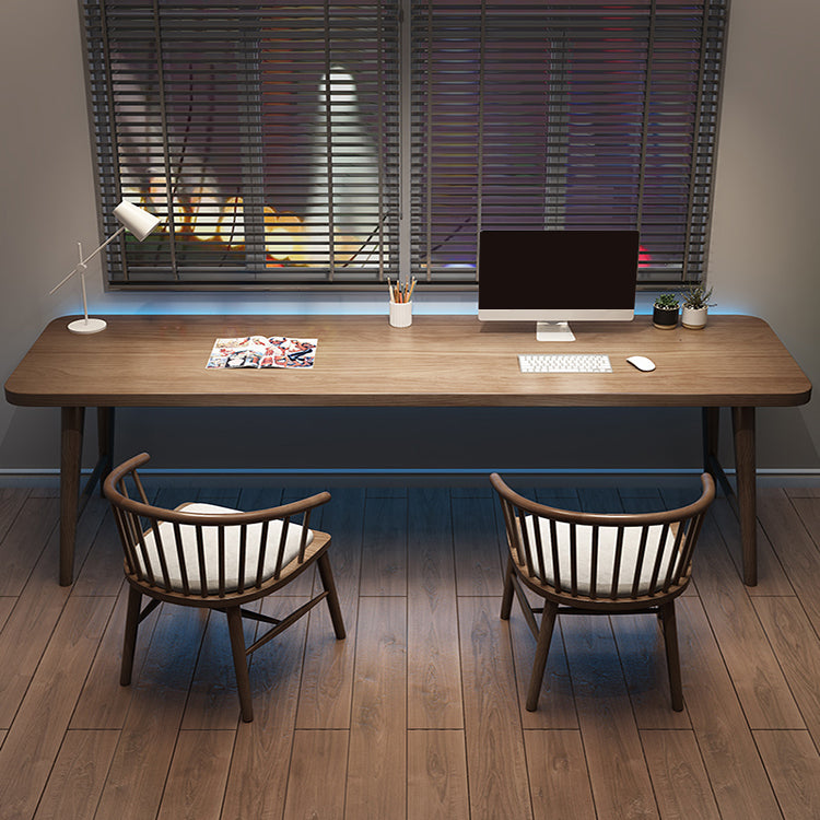 Modern Solid Wood Office Desk 29.53 "Tall Rectangle Writing Desk met H-vormige basis