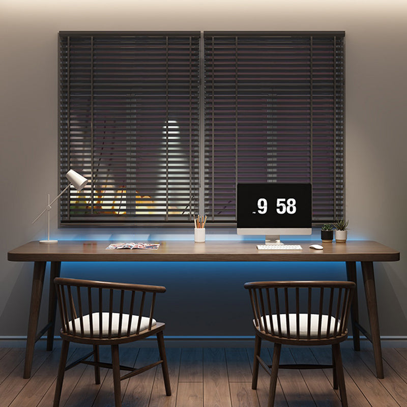 Modern Solid Wood Office Desk 29.53 "Tall Rectangle Writing Desk met H-vormige basis