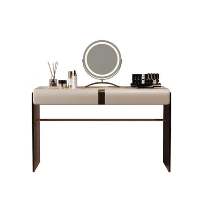 Scandinavian 30.7" Height Slate Top Table Makeup Vanity with Drawers