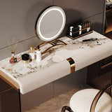 Scandinavian 30.7" Height Slate Top Table Makeup Vanity with Drawers