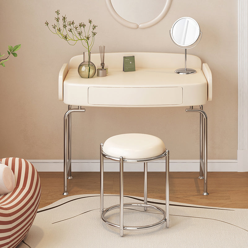 Vanity di trucco in legno massello scandinavo in stile glam bianco per camera da letto