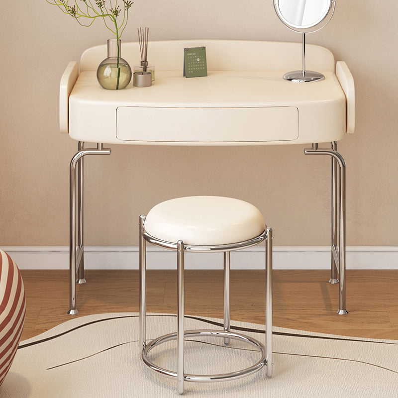 Vanity di trucco in legno massello scandinavo in stile glam bianco per camera da letto