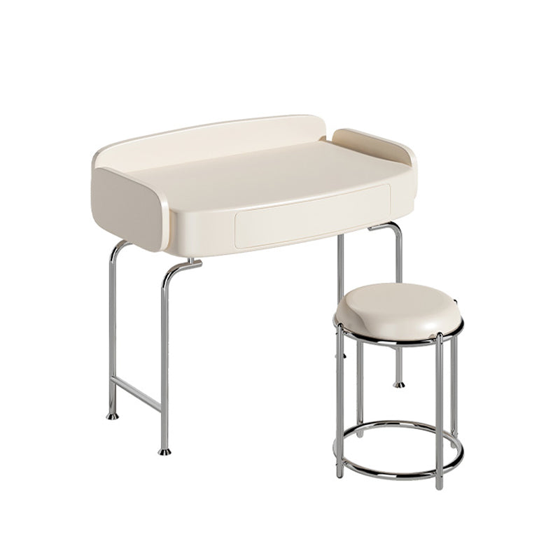 Vanity di trucco in legno massello scandinavo in stile glam bianco per camera da letto