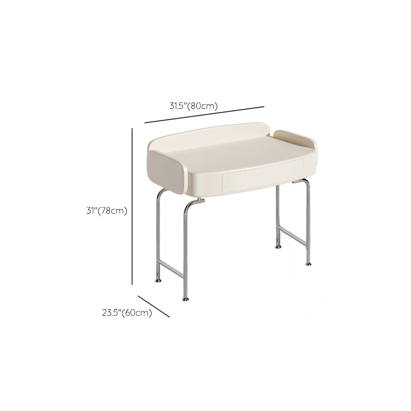 Vanity di trucco in legno massello scandinavo in stile glam bianco per camera da letto