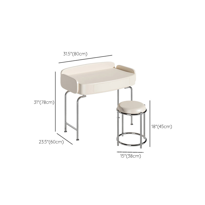 Vanity di trucco in legno massello scandinavo in stile glam bianco per camera da letto