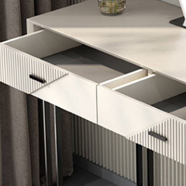 Scantina scandinava di vanità bianca in pietra a 5 cassetti da toeletta da toeletta