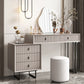 Modern Stone White Vanity Desk 5-Drawers Vanity Dressing Table