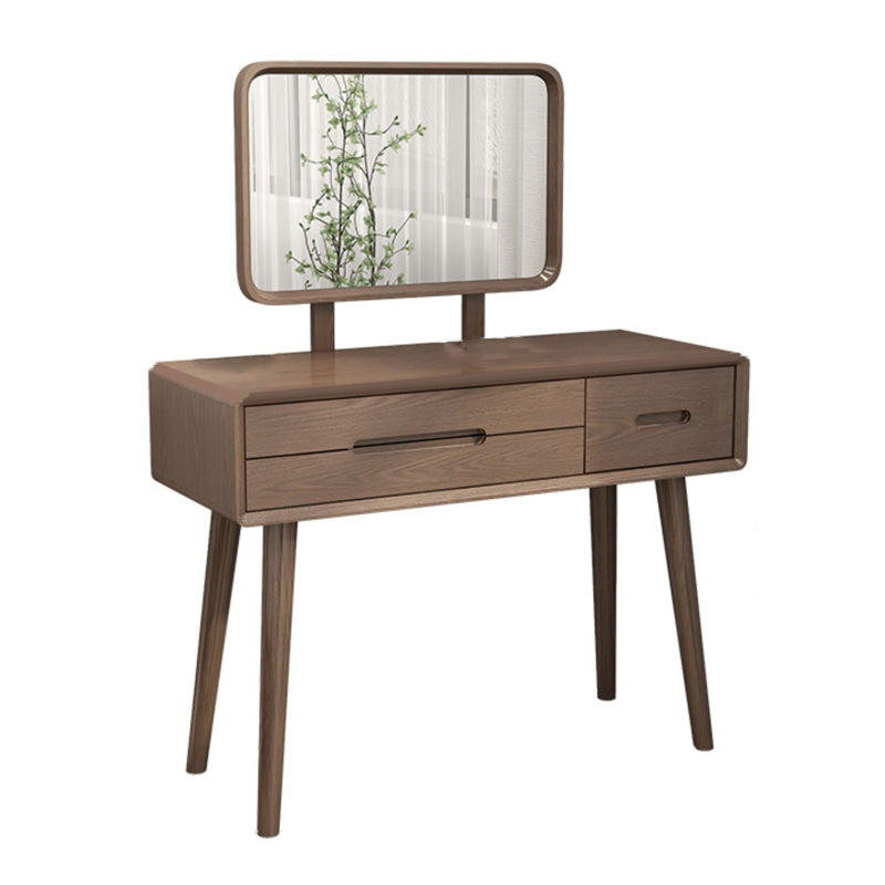 伝統的な3ドロワーメイクアップバニティデスクソリッドウッドバニティドレッシングテーブル
