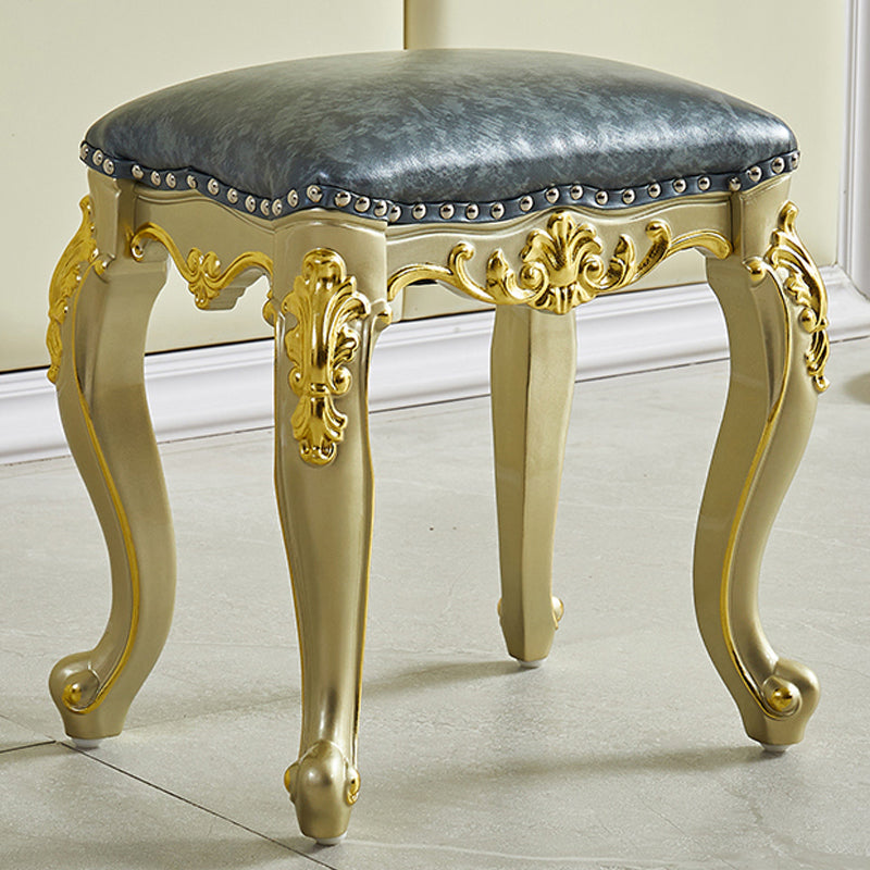 Victorian 19.68 "tavolo da trucco largo in legno massiccio di trucco con cassetti con cassetti