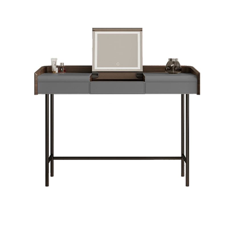 Glam Faux Leather Makeup Vanity Desk Bedroom Vanity Dressing Table