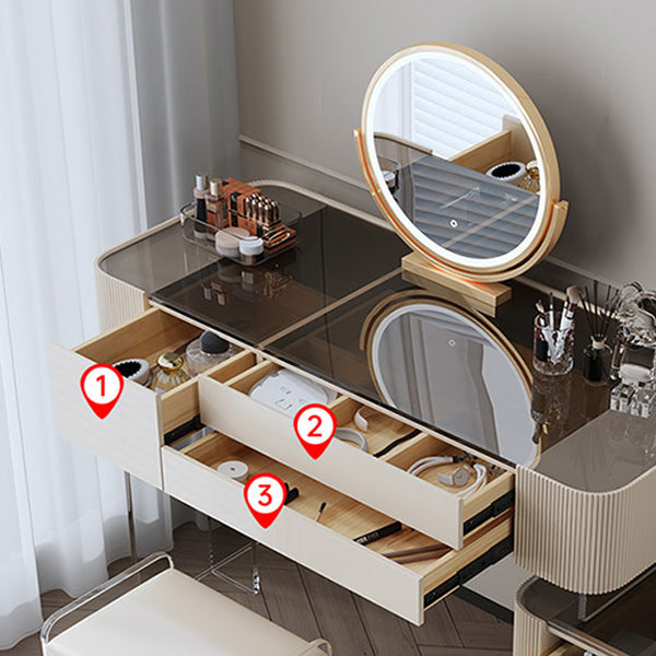 Set da tavolo da toeletta da toeletta per vanità per trucco da letto glam