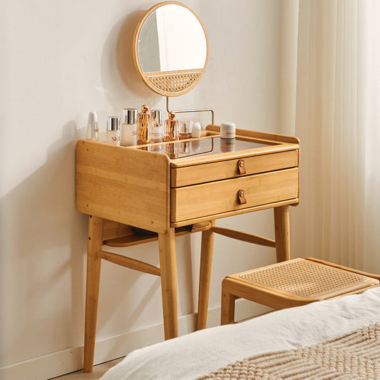 Vanity in legno contemporaneo con 2/3 cassetti di stoccaggio MACCHINE Vanity scrivania con sgabelli e specchio