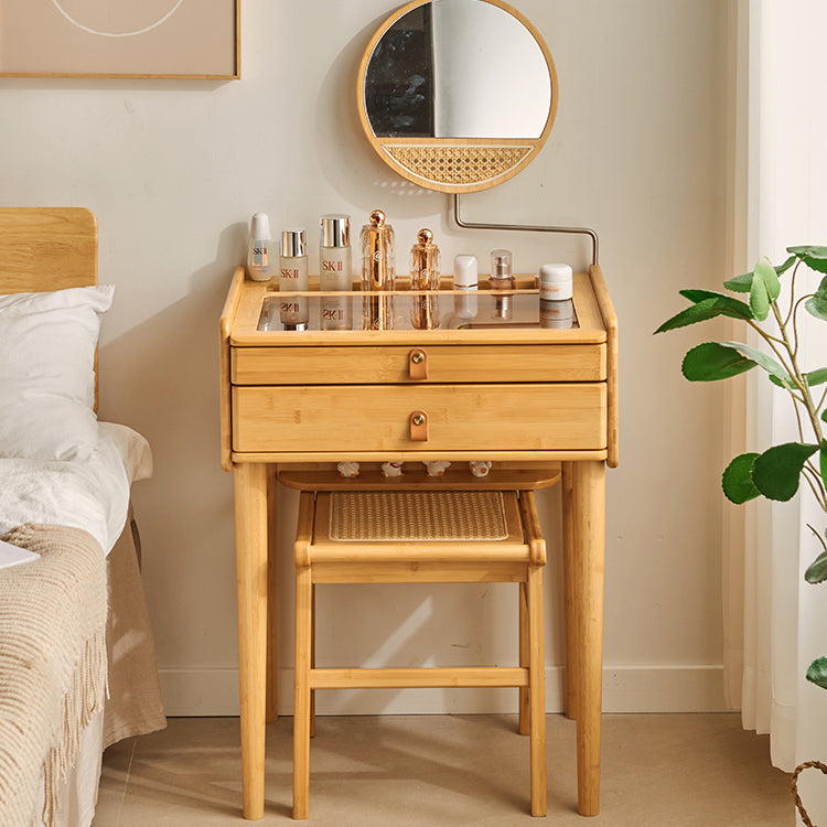 Vanity in legno contemporaneo con 2/3 cassetti di stoccaggio MACCHINE Vanity scrivania con sgabelli e specchio