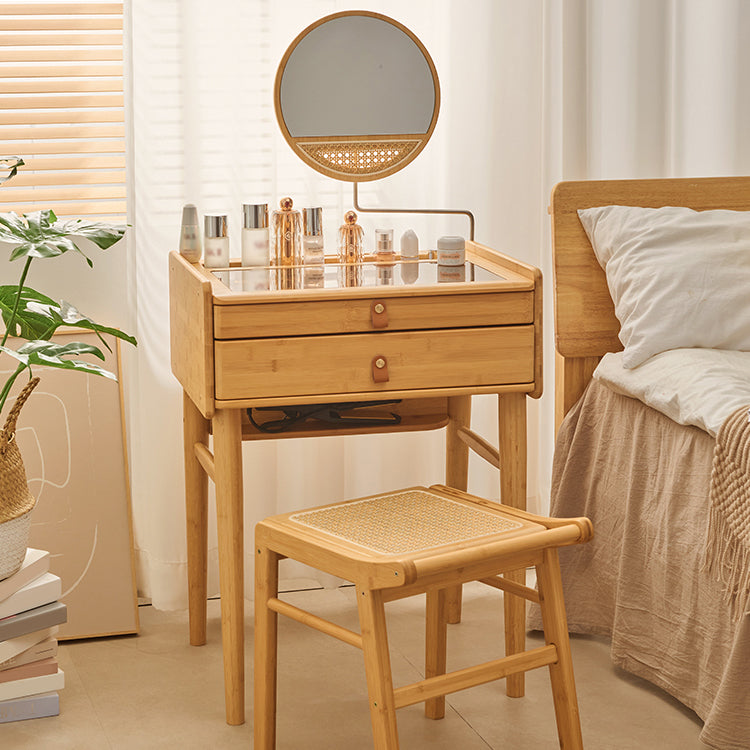 Vanity in legno contemporaneo con 2/3 cassetti di stoccaggio MACCHINE Vanity scrivania con sgabelli e specchio