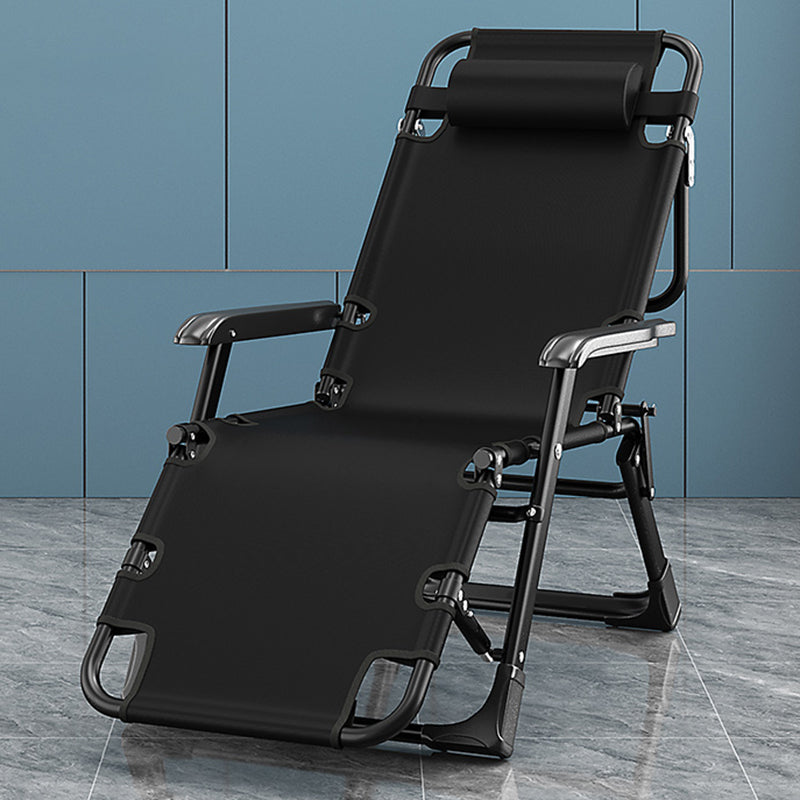 Modern & Contemporary Standard Recliner Metal Solid Color Indoor Recliner Chair Deck Chair Black Clearhalo 'Chairs & Seating' 'furn' 'furn_recliners' 'Furniture' 'Living Room Furniture' 'Recliners' 7186165