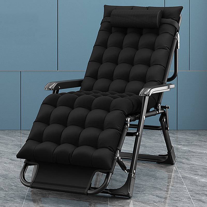 Modern & Contemporary Standard Recliner Metal Solid Color Indoor Recliner Chair Recliner & Cushion Matt Black Clearhalo 'Chairs & Seating' 'furn' 'furn_recliners' 'Furniture' 'Living Room Furniture' 'Recliners' 7186172