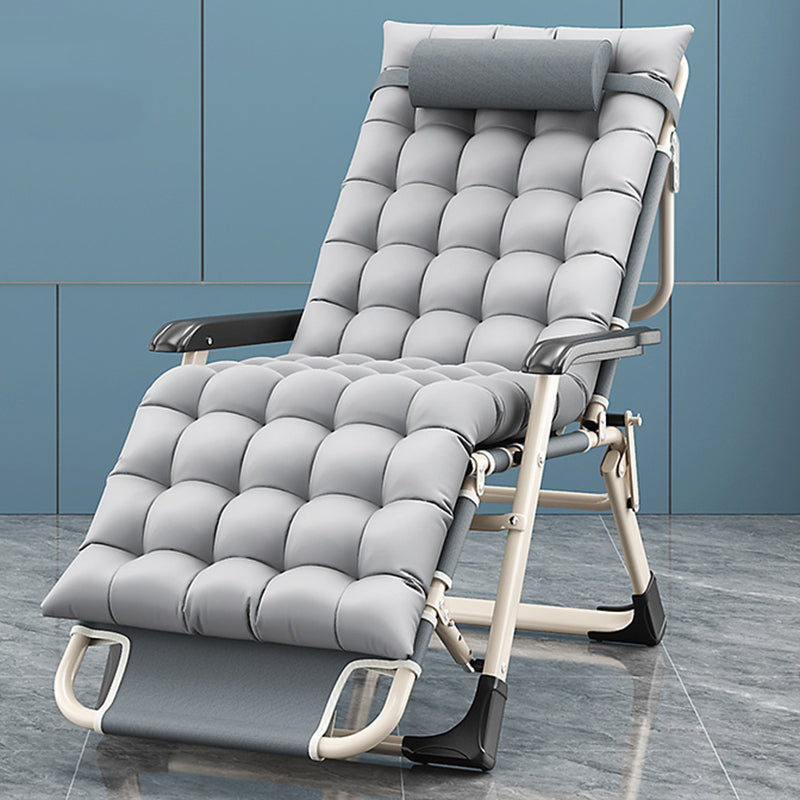 Modern & Contemporary Standard Recliner Metal Solid Color Indoor Recliner Chair Recliner & Cushion Light Grey Clearhalo 'Chairs & Seating' 'furn' 'furn_recliners' 'Furniture' 'Living Room Furniture' 'Recliners' 7186174