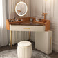 Mid-Century Modern Makeup Vanity Desk Dressing Table Stool Set with Drawer