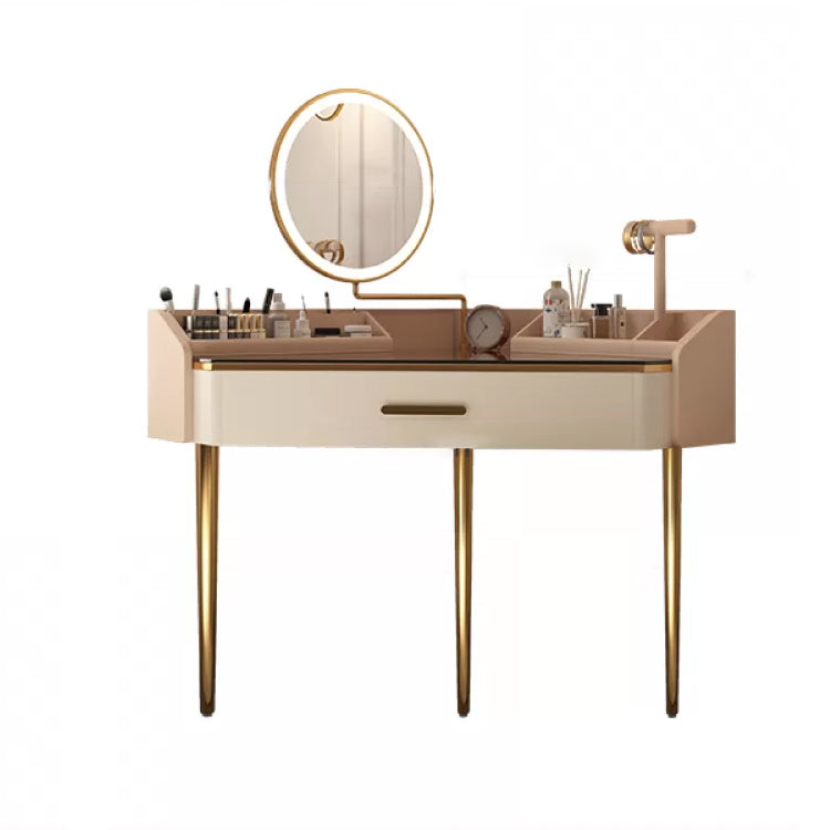 Mid-Century Modern Makeup Vanity Desk Dressing Table Stool Set with Drawer