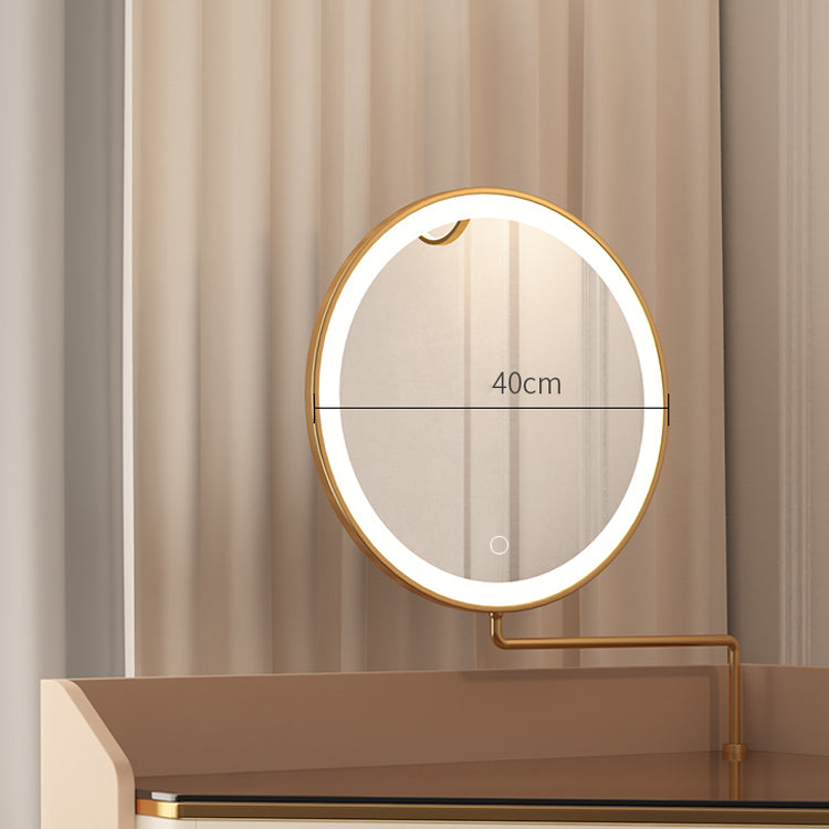 Mid-Century Modern Makeup Vanity Desk Dressing Table Stool Set with Drawer